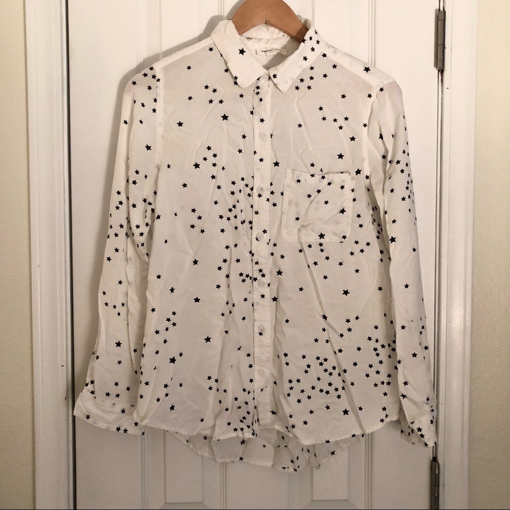 Beachlunchlounge black and white stars button down